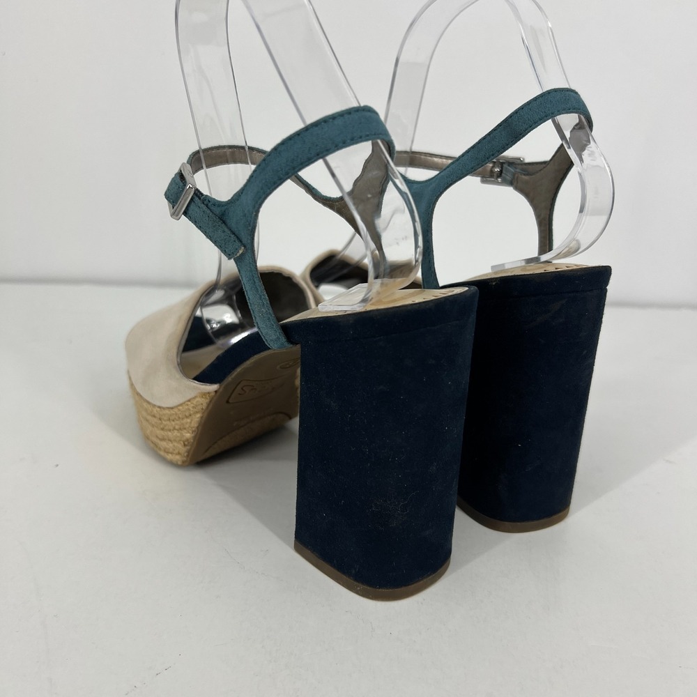 Circus by Sam Edelman Nakita Block Heel Platform Sandals Womens 8 M Blue Cream - Picture 4 of 10